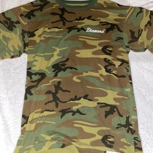 Diamond supply co. camo print tee shirt